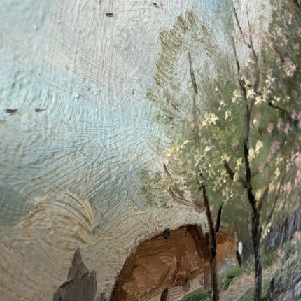 Rustic Landscape Oil Painting "Sheep Herd" Refined Artwork Holland Art Shop