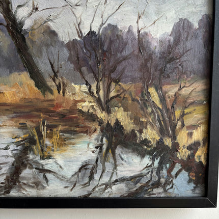 Classic Landscape Oil Painting "Leafless Tree" Original Artwork Holland Art Shop