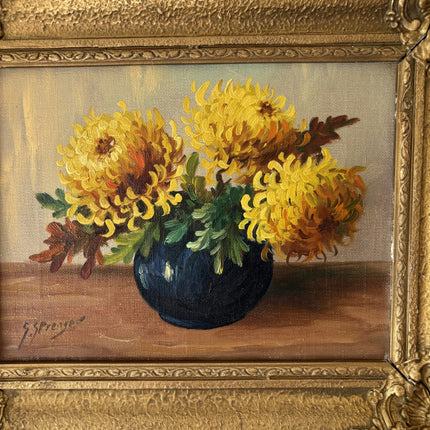 Traditional Floral Still Life Oil Painting "Yellow Bouquet" Refined Small Art Holland Art Shop
