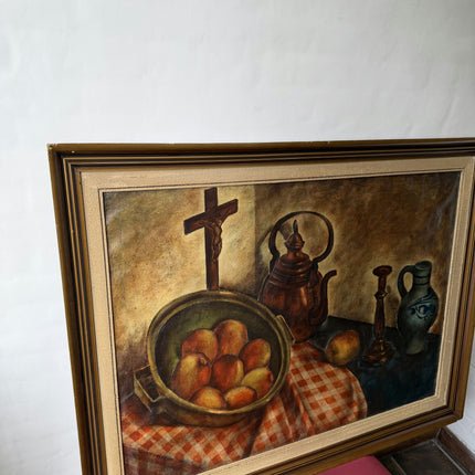 19th Century Antique Still Life Oil Painting "Graffiti Letters" Large Artwork Holland Art Shop