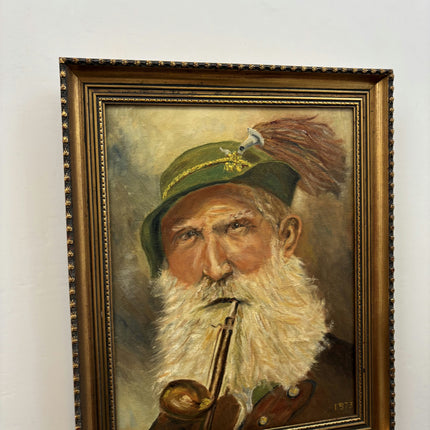 Elegant Interior Oil Painting "Bearded Piper" Detailed Art Holland Art Shop