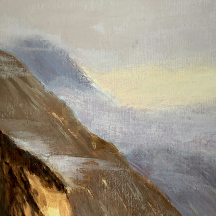 Original Oil Painting Harbor Scene "Coastal Cliffs" Intriguing Medium Artwork Holland Art Shop