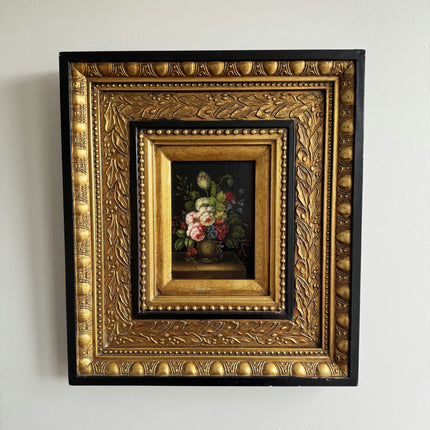 Antique Floral Still Life Oil Painting "Gilded Frame" Traditional Art Holland Art Shop