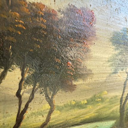 Elegant Landscape Oil Painting "Ornate Frame" Handcrafted Small Artwork Holland Art Shop