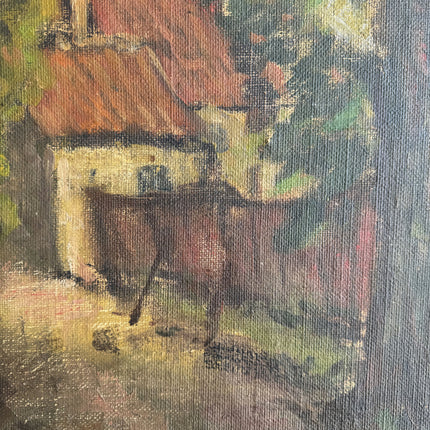 Refined Landscape Oil Painting "Cottage Roof" Authentic Art Holland Art Shop