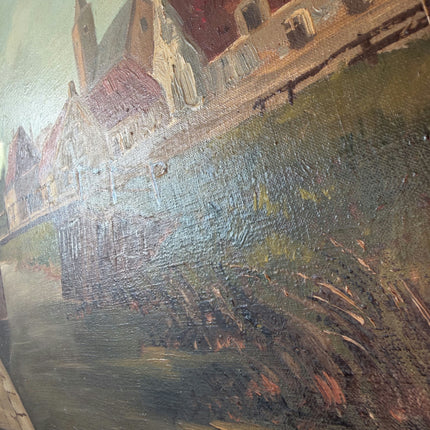 Classic Oil Painting Cityscape "Canal Bridge" Traditional Large Art Holland Art Shop