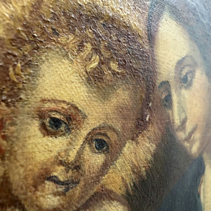 19th Century Antique Portrait Oil Painting "Madonna Child" Artwork Holland Art Shop