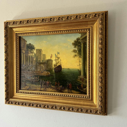 Handcrafted Interior Oil Painting "Golden Frame" Vintage Small Artwork Holland Art Shop