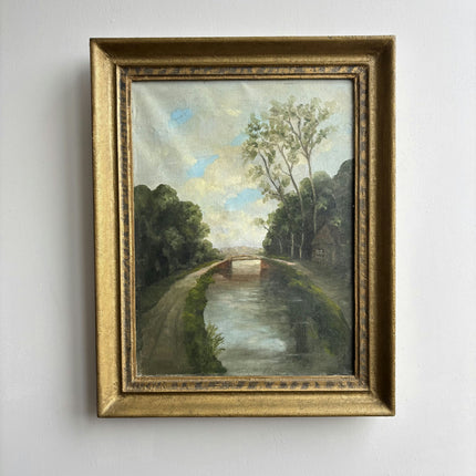 Authentic Landscape Oil Painting "Canal Bridge" Classic Artwork Holland Art Shop