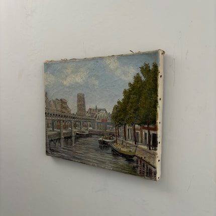 Timeless Cityscape Oil Painting "Harbor Bridge" Detailed Small Art Holland Art Shop