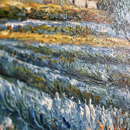 Classic Landscape Oil Painting "Lavender Field" Elegant Small Artwork Holland Art Shop