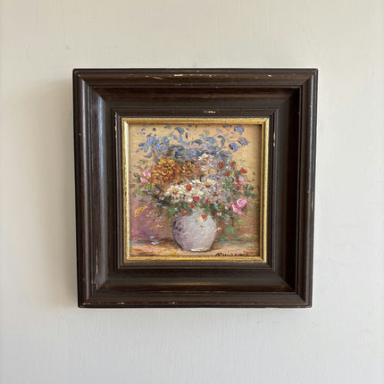 Authentic Floral Still Life Oil Painting "Flower Vase" Detailed Small Artwork Holland Art Shop