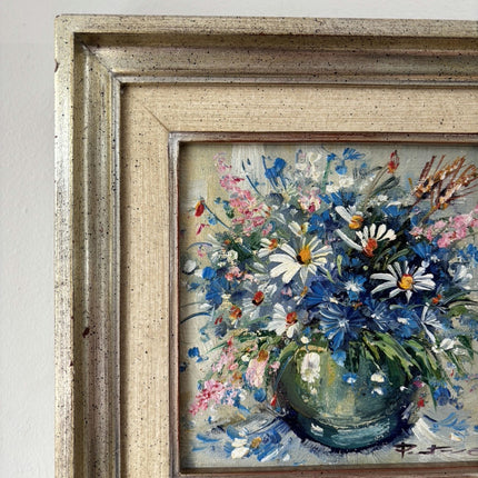 Striking Oil Painting Flowery Still Life "Flower Vase" Refined Small Artwork Holland Art Shop