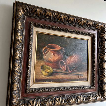 Vintage Still Life Oil Painting "Copper Jug" Authentic Artwork Holland Art Shop