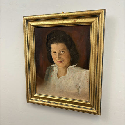 Classic Portrait Oil Painting "Pink Petals" Traditional Small Artwork Holland Art Shop