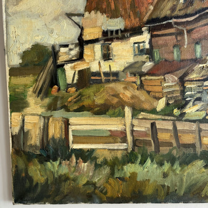 Traditional Farm Oil Painting "Thatched House" Refined Art Holland Art Shop