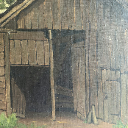 Handcrafted Cityscape Oil Painting "Old Barn" Original Small Artwork Holland Art Shop