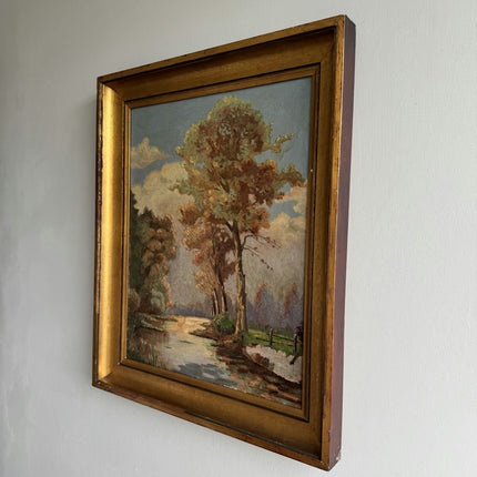 Elegant Landscape Oil Painting "Autumn Tree" Detailed Artwork Holland Art Shop