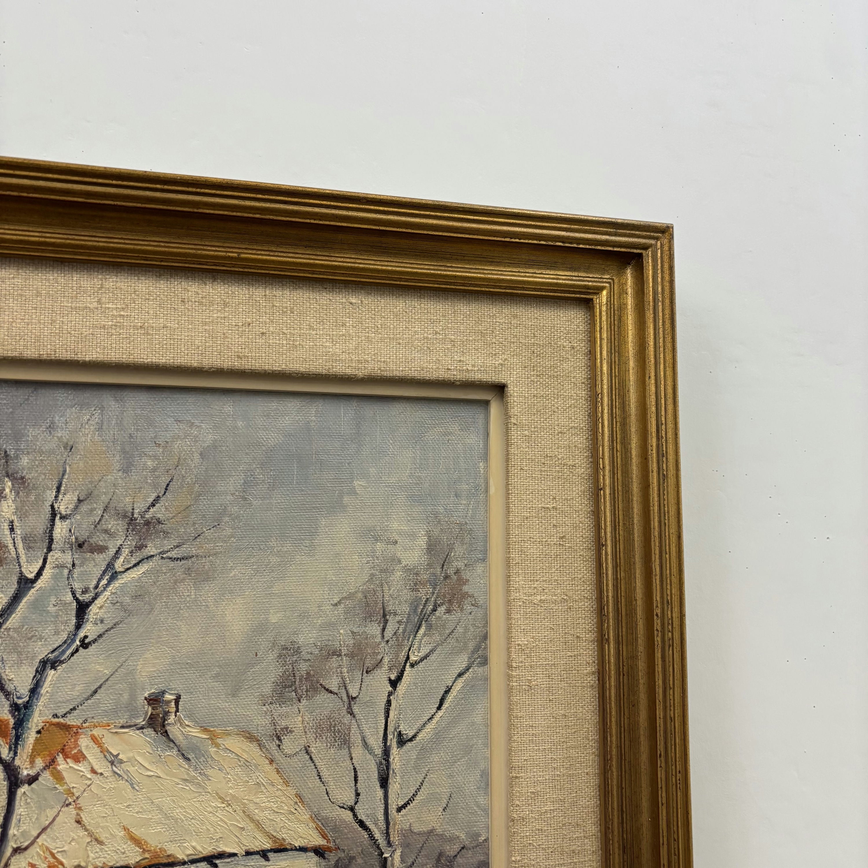 Traditional Winter Landscape Oil Painting 