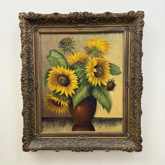 Classic Floral Still Life Oil Painting "Sunflower Vase" Elegant Large Artwork Holland Art Shop