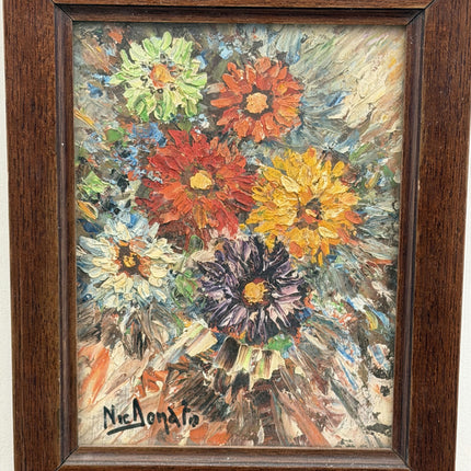 Original Floral Still Life Oil Painting "Colorful Flowers" Small Artwork Holland Art Shop