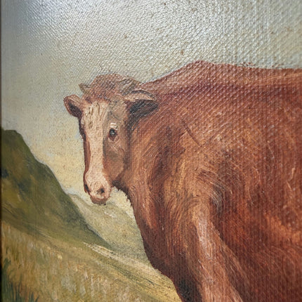 Authentic Interior Oil Painting "Grazing Cow" Elegant Artwork Holland Art Shop