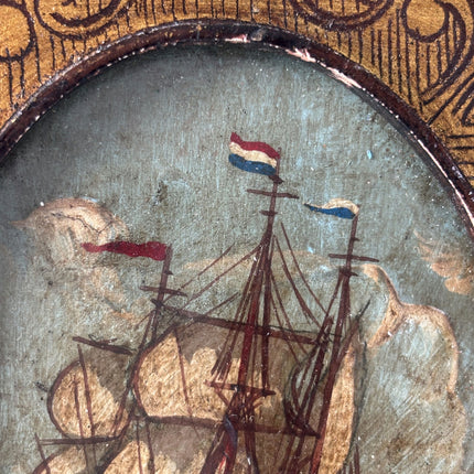 Refined Oil Painting Seascape "Sailing Ship" Intriguing Small Artwork Holland Art Shop