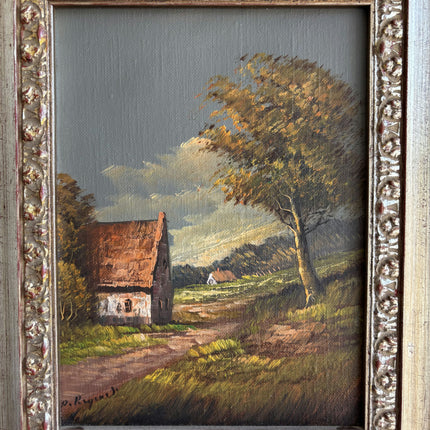 Authentic Landscape Oil Painting "Ornate Frame" Original Small Artwork Holland Art Shop
