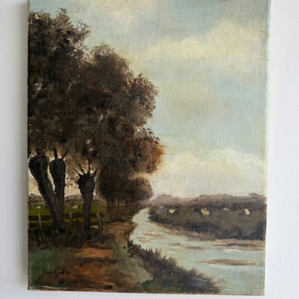Vintage Still Life Oil Painting "Canvas Back" Detailed Small Artwork Holland Art Shop