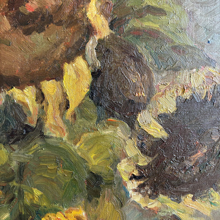 Timeless Floral Still Life Oil Painting "Drooping Sunflowers" Large Artwork Holland Art Shop