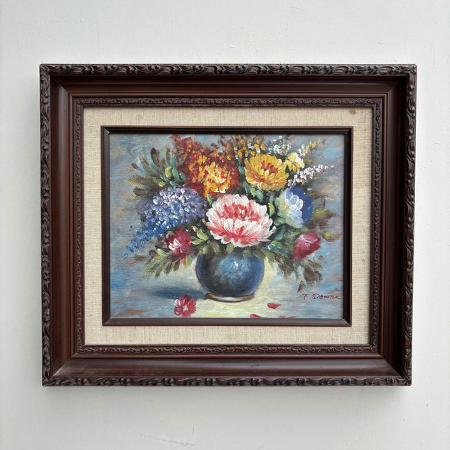 Vintage Floral Still Life Oil Painting "Flower Vase" Original Small Artwork Holland Art Shop
