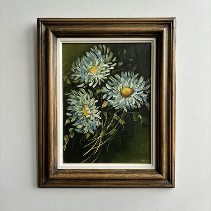 Elegant Floral Still Life Oil Painting "Blue Daisies" Authentic Artwork Holland Art Shop