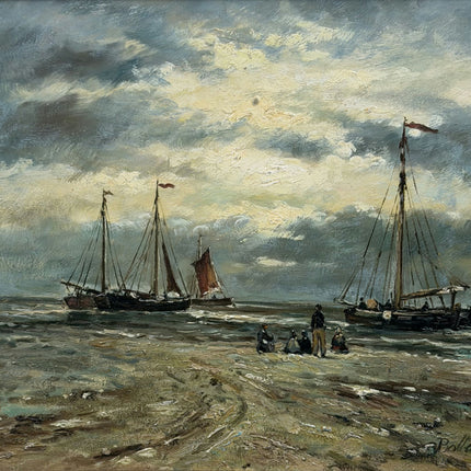 Classic Seascape Oil Painting "Fishing Boats" Timeless Artwork Holland Art Shop