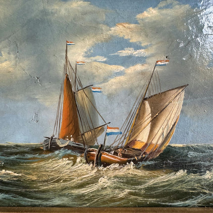 Original Seascape Oil Painting "Gilded Frame" Traditional Art Holland Art Shop