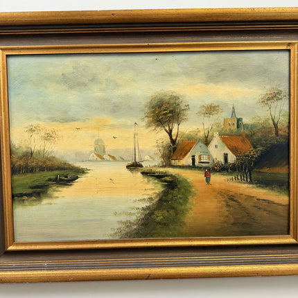 Elegant Scenery Oil Painting "Wooden Frame" Handcrafted Large Artwork Holland Art Shop