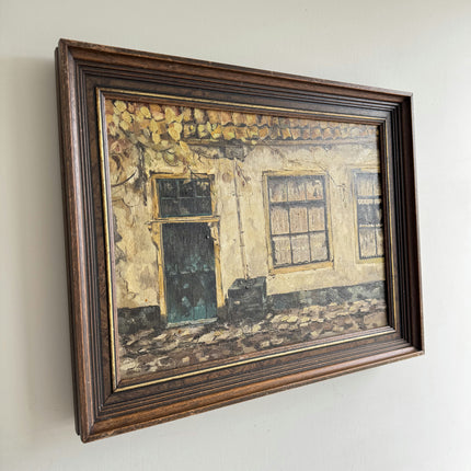 Vintage Cityscape Oil Painting "Weathered Door" Timeless Artwork Holland Art Shop