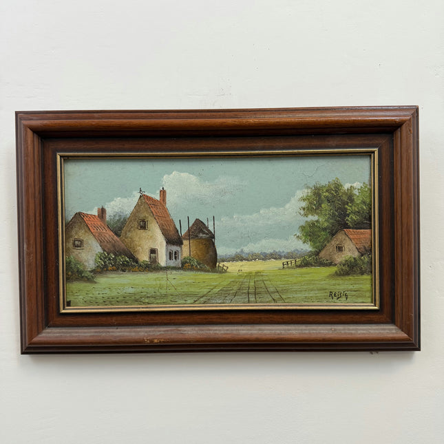 Elegant Farm Oil Painting "Framed Painting" Authentic Small Art Holland Art Shop