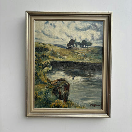 Handcrafted Landscape Oil Painting "Thatched Cottage" Refined Artwork Holland Art Shop