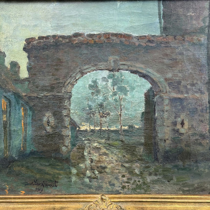 1919 Antique Landscape Oil Painting "Gilded Frame" Art Holland Art Shop