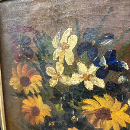 19th Century Antique Flowery Still Life Oil Painting "Flower Vase" Artwork Holland Art Shop