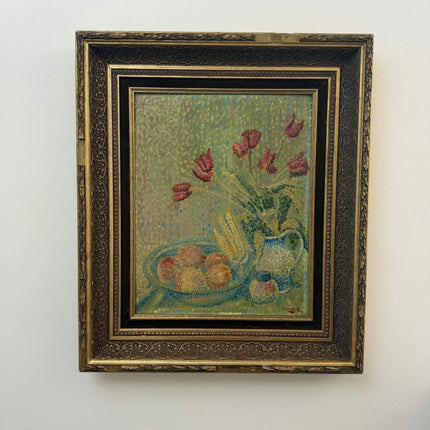 Antique Floral Still Life Oil Painting "Flower Vase" Traditional België Artwork Holland Art Shop