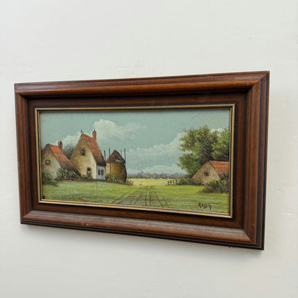 Elegant Farm Oil Painting "Framed Painting" Authentic Small Art Holland Art Shop