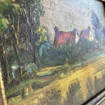 Vintage Landscape Oil Painting "Wooden Frame" Traditional Small Artwork Holland Art Shop