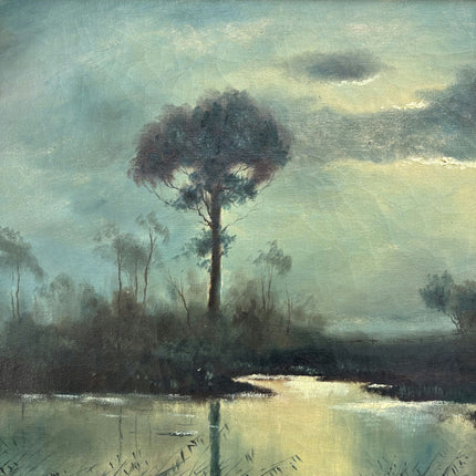 Detailed Landscape Oil Painting "Lone Tree" Authentic Large Art Holland Art Shop
