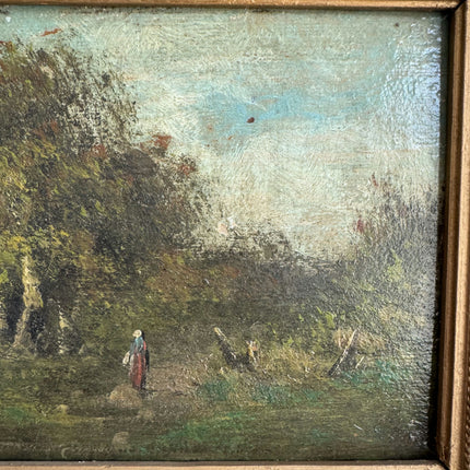 Detailed Landscape Oil Painting "Gilded Frame" Elegant Small Artwork Holland Art Shop