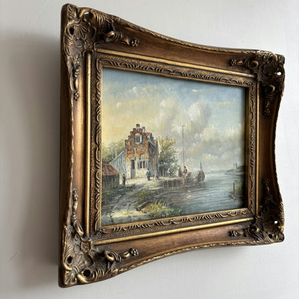 Elegant Winter Landscape Oil Painting "Gilded Frame" Expressive Dutch  Art Holland Art Shop
