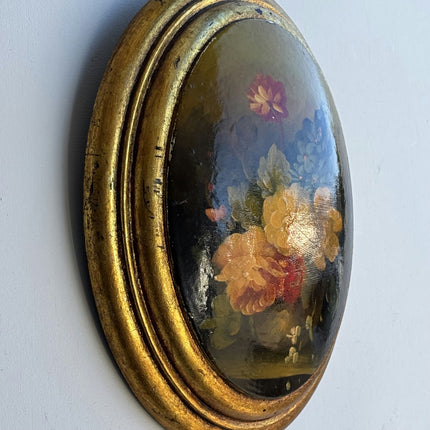 Traditional Floral Still Life Oil Painting "Oval Frame" Elegant Small Artwork Holland Art Shop