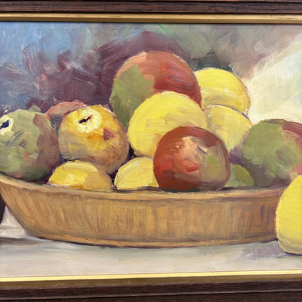 Vintage Still Life Oil Painting "Bowl Apples" Authentic Artwork Holland Art Shop