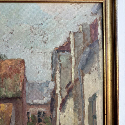Traditional Cityscape Oil Painting "Narrow Street" Detailed Small Artwork Holland Art Shop