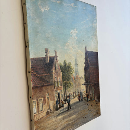 Elegant Cityscape Oil Painting "Town Street" Timeless Artwork Holland Art Shop